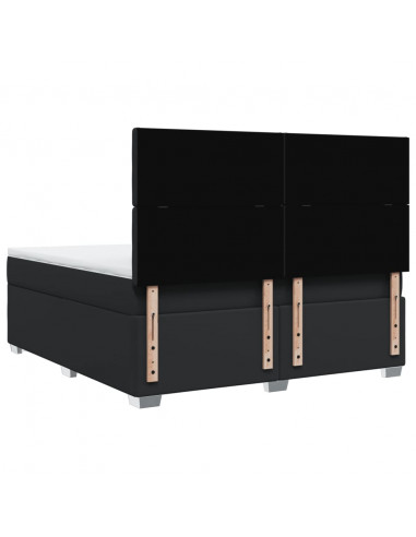 Giroletto a Molle con Materasso Nero 180x200 cm in Similpelle