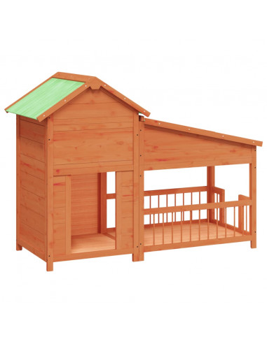 Cuccia per Cani Miele 143x60,5x109 cm in Legno Massello di Pino