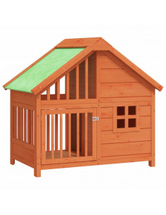 Cuccia per Cani Marrone 96x60,5x87 cm in Legno Massello di Pino 2