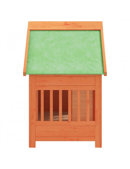 Cuccia per Cani Marrone 96x60,5x87 cm in Legno Massello di Pino