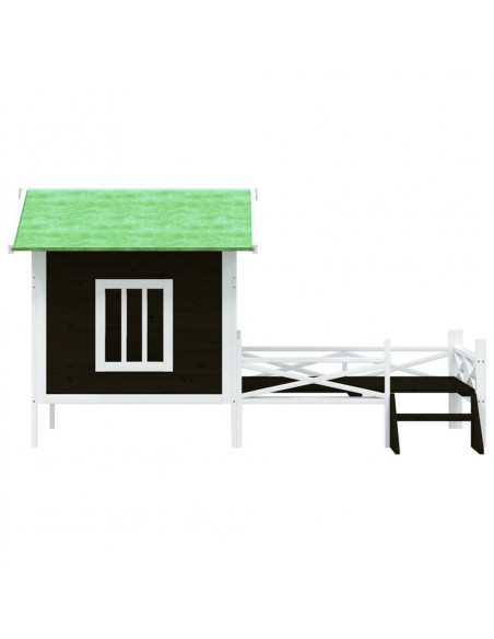 Cuccia per Cani Grigia 159x120x88,5 cm Legno Massello di Pino