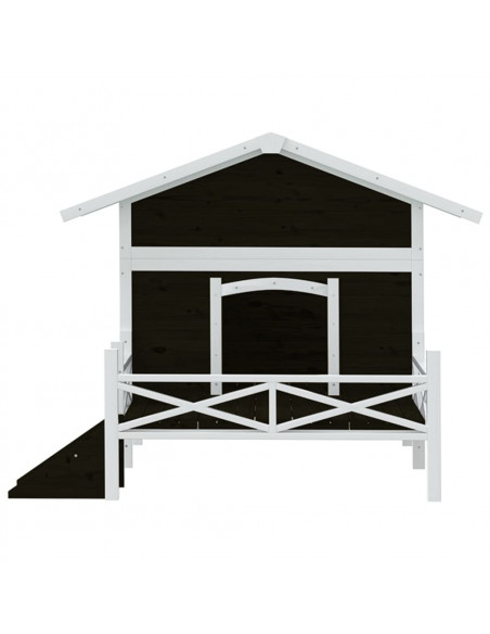 Cuccia per Cani Grigia 159x120x88,5 cm Legno Massello di Pino
