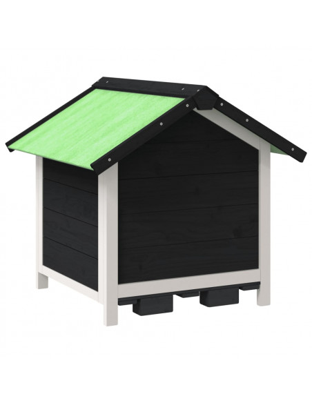 Cuccia per Cani Grigia 65x65x61,5 cm in Legno Massello di Pino