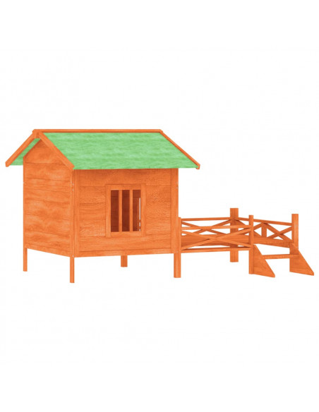 Cuccia per Cani Marrone 159x120x88,5 cm Legno Massello di Pino