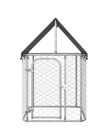 Gabbia per Cani da Esterno con Tetto 100x100x150 cm