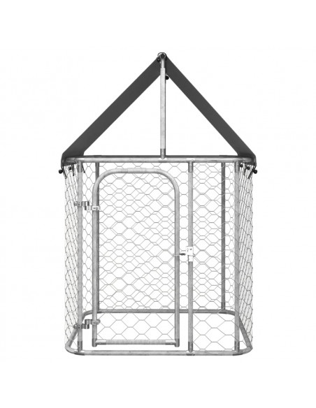 Gabbia per Cani da Esterno con Tetto 100x100x150 cm