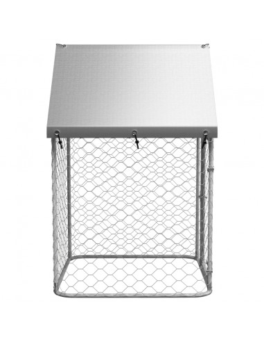 Gabbia per Cani da Esterno con Tetto 100x100x150 cm