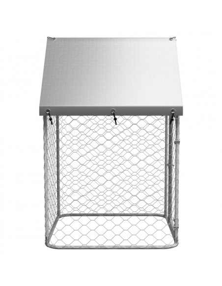 Gabbia per Cani da Esterno con Tetto 100x100x150 cm