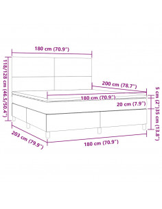 Giroletto a Molle con Materasso Verde Scuro 180x200 cm Velluto