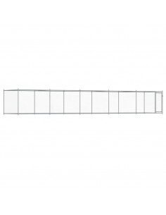 Gabbia per Cani con Porta Grigia 10x2x1,5 m in Acciaio Zincato 2