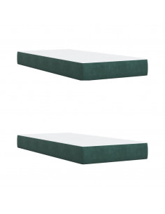 Giroletto a Molle con Materasso Verde Scuro 200x200 cm Velluto