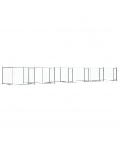 Gabbia per Cani con Porte Grigia 12x2x1,5 m in Acciaio Zincato 2