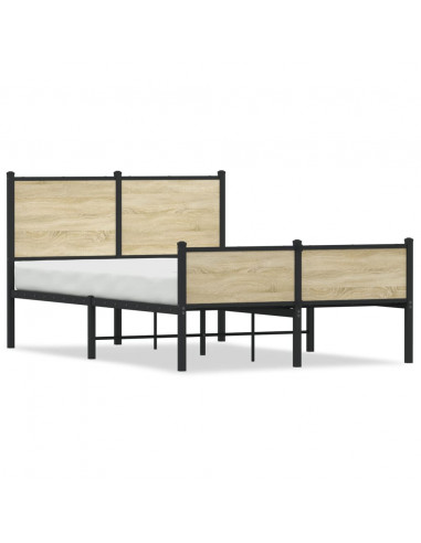 Giroletto con Testiera&Pediera Metallo Rovere Sonoma 120x200 cm