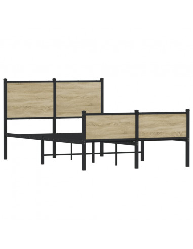 Giroletto con Testiera&Pediera Metallo Rovere Sonoma 120x200 cm