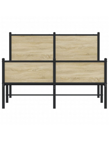 Giroletto con Testiera&Pediera Metallo Rovere Sonoma 120x200 cm