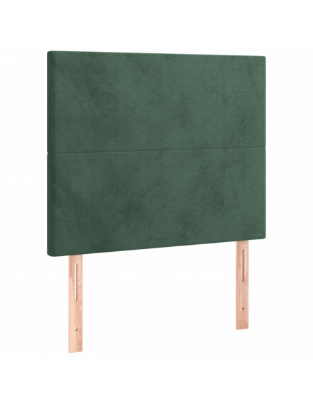 Giroletto a Molle con Materasso Verde Scuro 90x190 cm Velluto