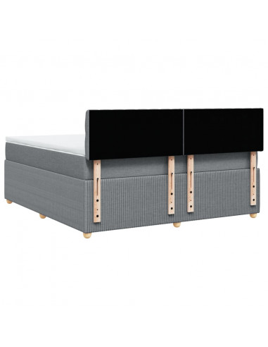 Giroletto a Molle con Materasso Grigio Chiaro180x200 cm Tessuto