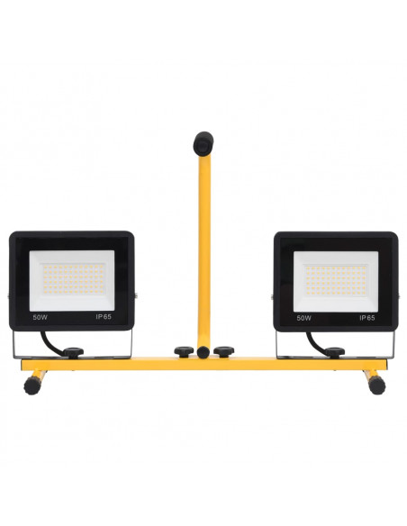 Faretto a LED con Maniglia 2x50 W Bianco Caldo