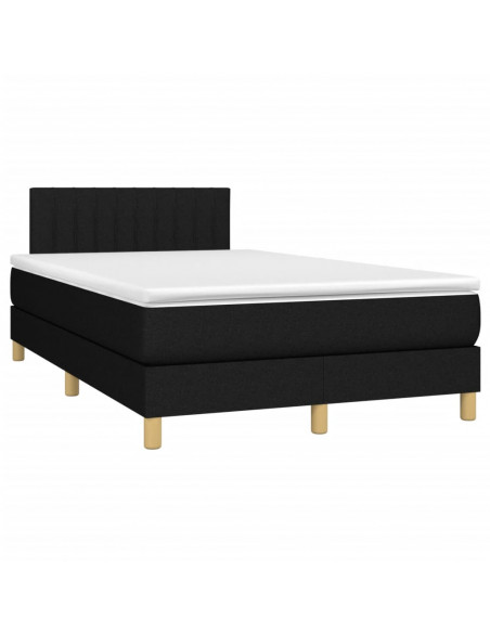 Giroletto a Molle con Materasso Nero 120x190 cm in Tessuto