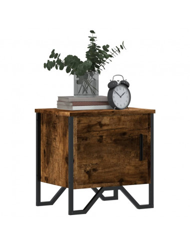 Comodini 2pz Rovere Fumo 40x30x40 cm in Truciolato