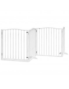 Cancello Cani Porta Pieghevole Bianco 12 Pannelli 960 cm Pioppo 2
