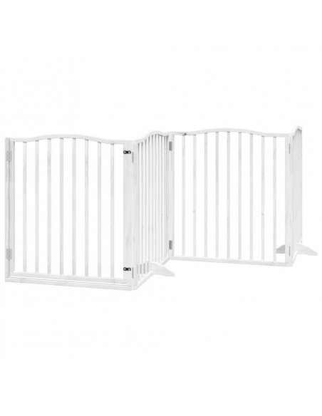 Cancello Cani Porta Pieghevole Bianco 12 Pannelli 960 cm Pioppo