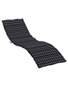 Cuscino per Lettino con Motivo a Quadri Nero in Tessuto Oxford 2