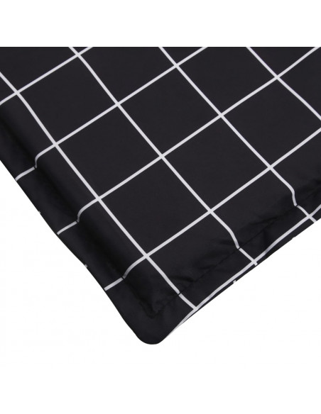 Cuscino per Lettino con Motivo a Quadri Nero in Tessuto Oxford