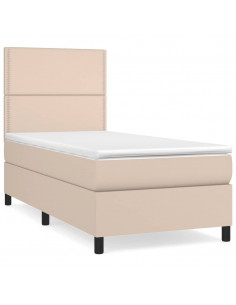 Giroletto a Molle con Materasso Cappuccino 90x190 cm Similpelle 2