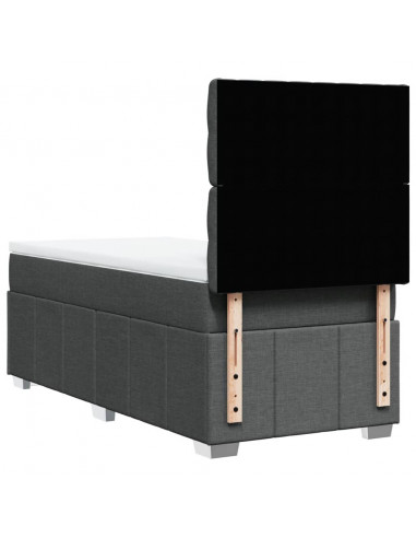 Giroletto a Molle con Materasso Grigio Scuro 90x190 cm Tessuto