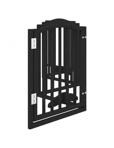 Cancello per Cani Porta Pieghevole Nero 6 Pannelli 300cm Pioppo