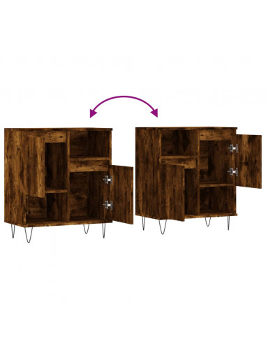 Credenza Rovere Fumo 60x35x70 cm in Legno Multistrato