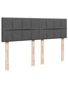 Giroletto a Molle con Materasso Grigio Scuro 160x200 cm Tessuto 2