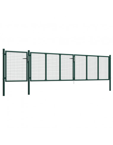 Cancello per Giardino in Acciaio 500x75 cm Verde