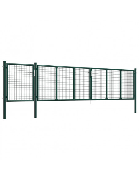 Cancello per Giardino in Acciaio 500x75 cm Verde