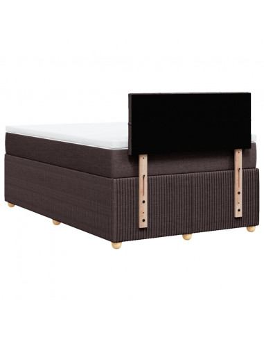 Giroletto a Molle con Materasso Marrone Scuro 120x200cm Tessuto