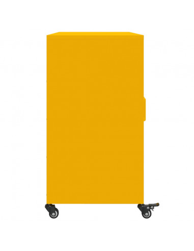 Credenza Giallo Senape 100,5x39x72 cm Acciaio Laminato a Freddo
