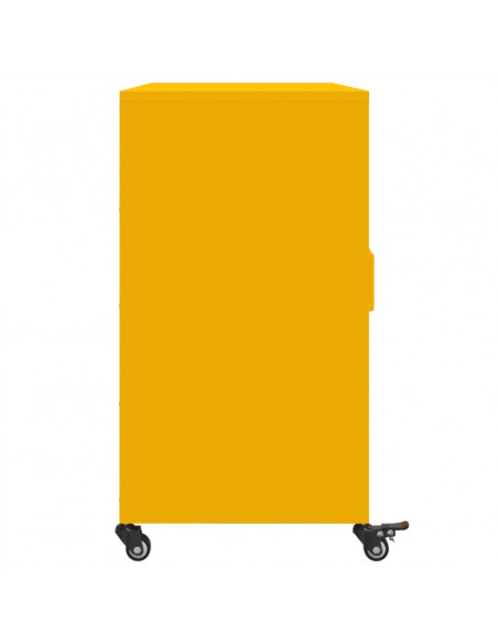 Credenza Giallo Senape 100,5x39x72 cm Acciaio Laminato a Freddo