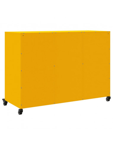 Credenza Giallo Senape 100,5x39x72 cm Acciaio Laminato a Freddo