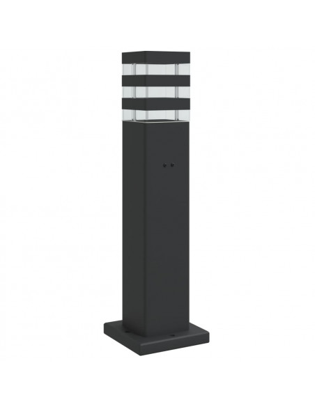 Lampada da Terra per Esterni con Presa Nera 50 cm Alluminio