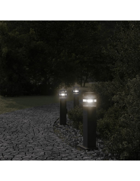 Lampada da Terra per Esterni con Presa Nera 50 cm Alluminio