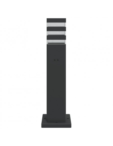 Lampada da Terra per Esterni con Presa Nera 50 cm Alluminio