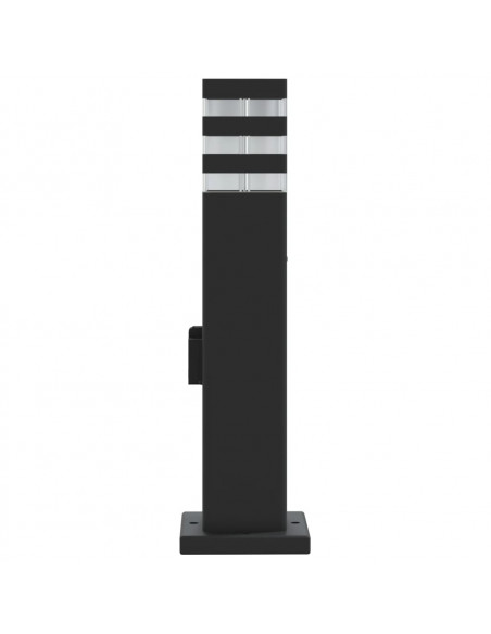 Lampada da Terra per Esterni con Presa Nera 50 cm Alluminio