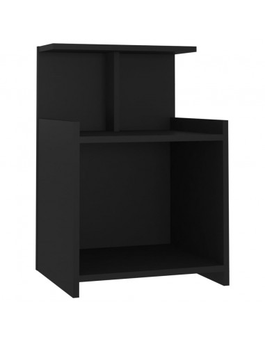 Comodini 2pz Neri 40x35x60 cm in Legno Multistrato