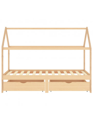 Giroletto per Bambini con Cassetti in Pino Massello 90x200 cm