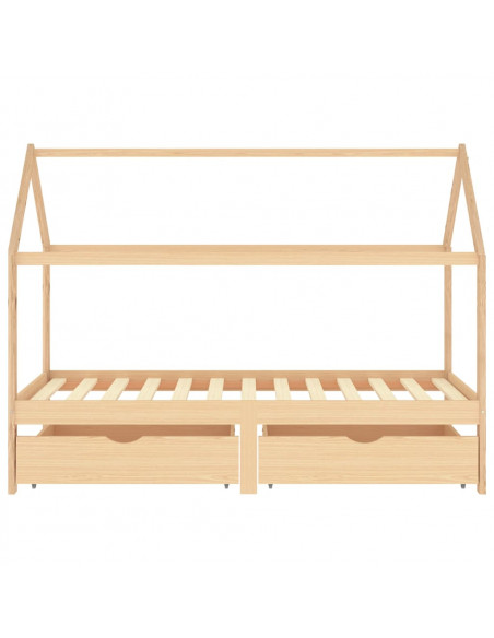 Giroletto per Bambini con Cassetti in Pino Massello 90x200 cm