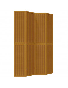 Divisorio Ambienti 4 Pannelli Marrone Legno Massello Paulownia 2