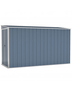 Capanno Giardino a Parete Grigio 118x288x178 cm Acciaio Zincato 2