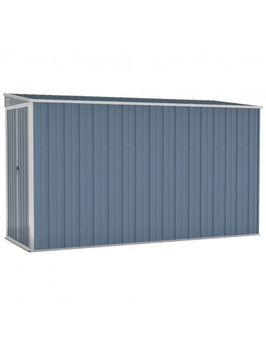 Capanno Giardino a Parete Grigio 118x288x178 cm Acciaio Zincato