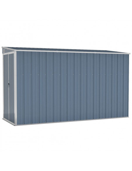 Capanno Giardino a Parete Grigio 118x288x178 cm Acciaio Zincato